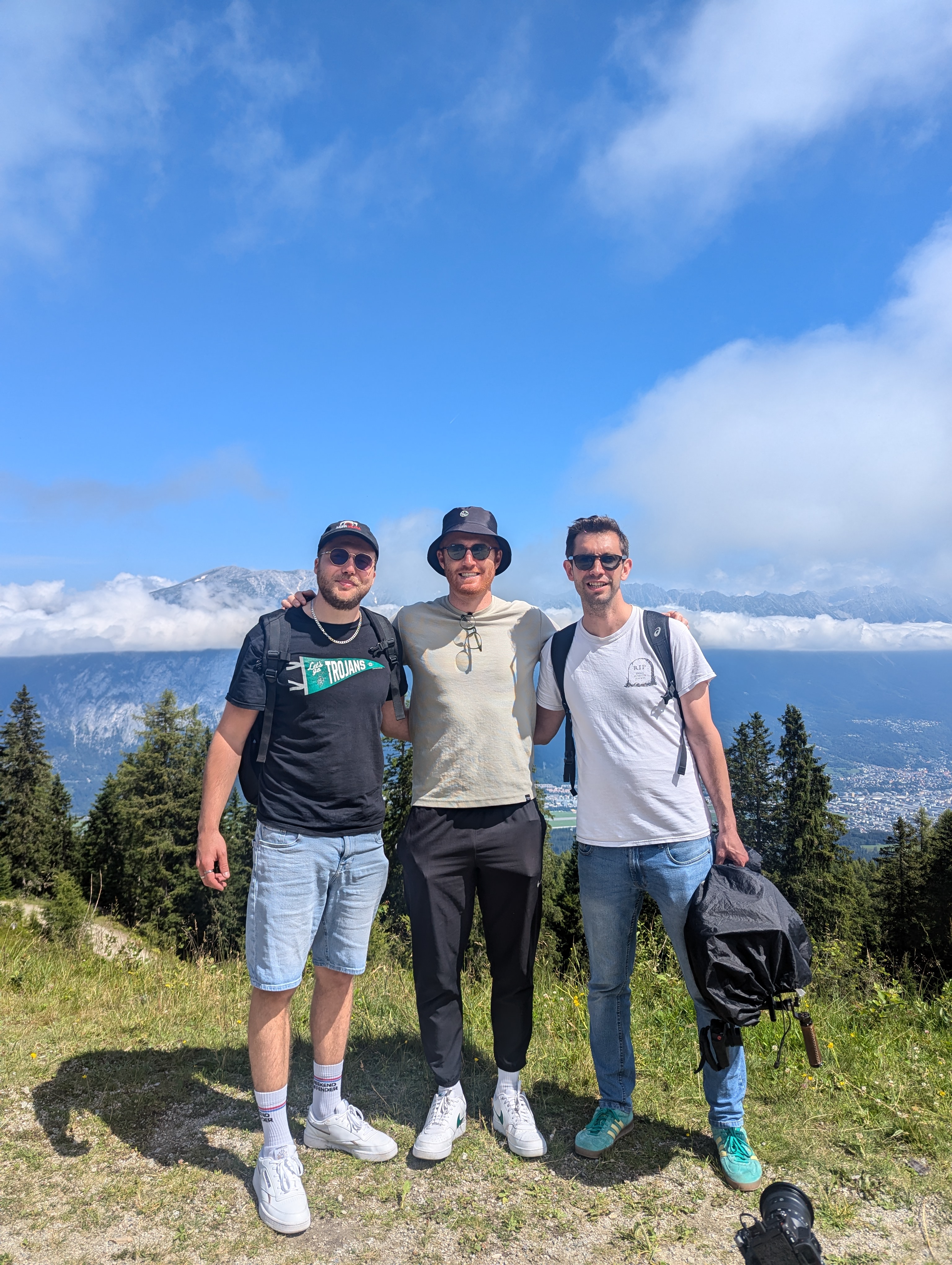 Lee Murray and Darragh Bambrick in Austria during the NFL Pro Day shoot